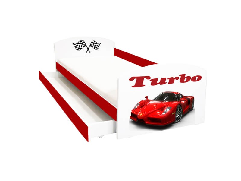 Pat copii cu sertar Ferrari Turbo Pat copii cu sertar Ferrari Turbo