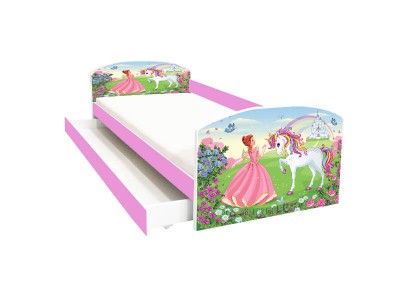 Pat copii cu sertar Princess Unicorn