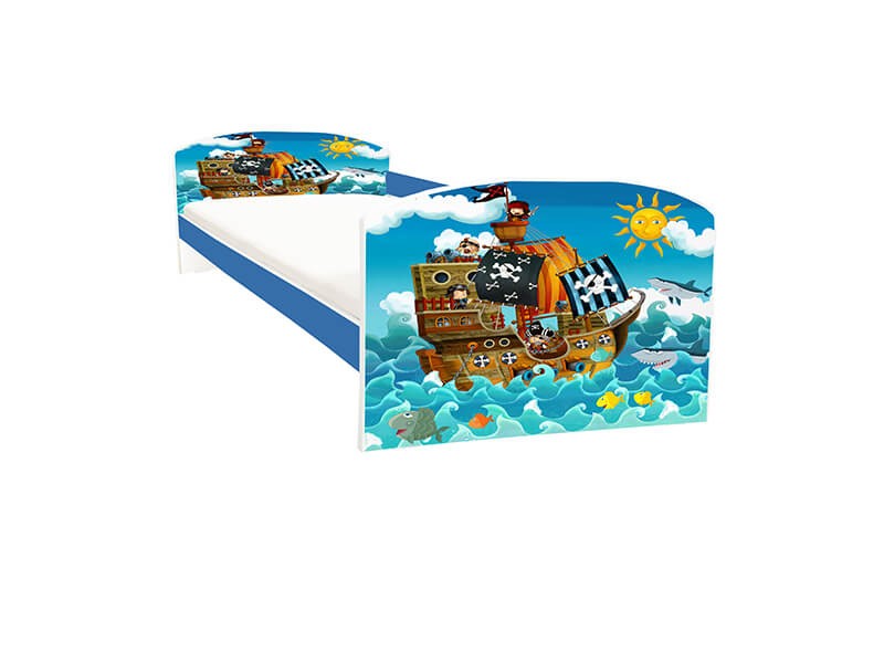 Pat copii Pirati albastru Pat copii Pirati albastru